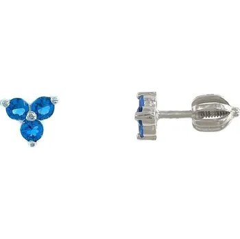 Náušnice Stříbrné náušnice se třemi modrými zirkony