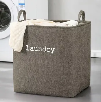 Koš na prádlo Skládací koš na prádlo látkový, šedá, PRIOR L
