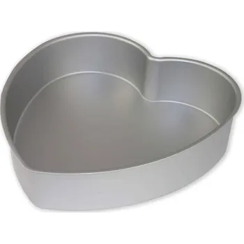 Plech na pečení PME 15 x 7.5 cm - hluboká dortová forma srdce z anodizovaného hliníku, šedá