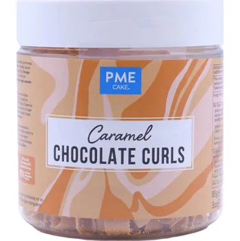 Jedlá dekorace na dort PME 85 g - čokoládové hoblinky s karamelovou příchutí na zdobení dortů a dezertů