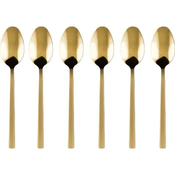 Příbor KULIG PIANO 6 ks - sada čajových lžiček z nerezové oceli 18/10 s PVD povlakem, zlaté