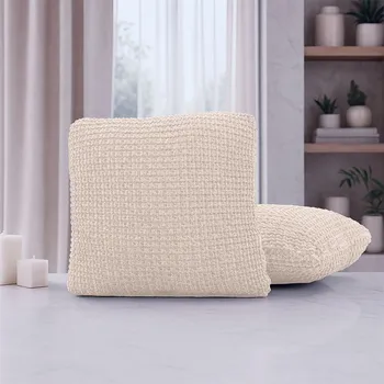 Napínací potah decoDoma napínací potah strečový RUBINIA smetanová povlaky na polštářky 2 ks ( 40 x 40 cm)