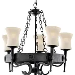 Searchlight 0815-5BK - Lustr na řetězu CARTWHEEL 5xE27/60W/230V černá