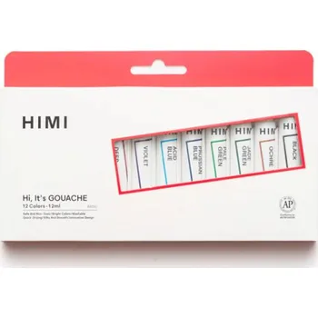 Speciální výtvarná barva HIMI kvašové barvy - Tube Gouache Set - 12 Colours (12 ml)