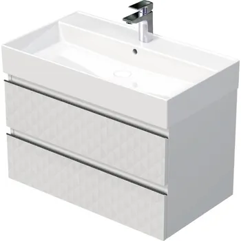 Ložnice Swiss aqua technologies Koupelnová skříňka s umyvadlem SAT Cube Way 80x47,5x46 cm bílá mat CUBE3D46802ZBSAT