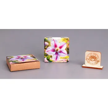 Kosmetické zrcátko kapesní zrcátko - klematis