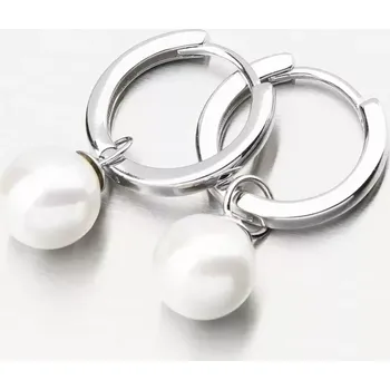 Náušnice Dámské náušnice stříbro 925 perly kruhy PKL-2228