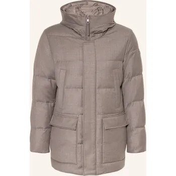 Duno Pánská Péřová Parka Z Vlny, tmavě hnědá, 50