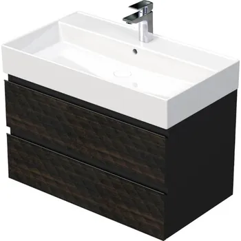 Ložnice Swiss aqua technologies Koupelnová skříňka s umyvadlem SAT Cube Way 80x47,5x46 cm hnědá mat CUBE3D46802ZHSAT