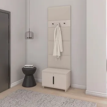 Předsíňová stěna Předsíňová stěna Bianco 6 - U/6 Barva čalounění: Světle béžová - Trinity 02