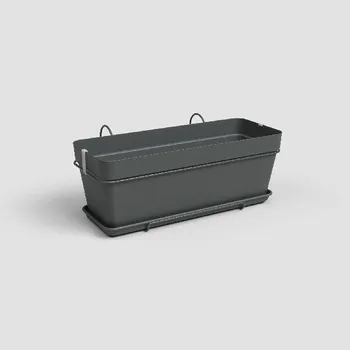 Truhlík Truhlík CAPRI, závěsný, balkonový, 50cm, plast, tm.šedá|ANTHRACITE|Artevasi