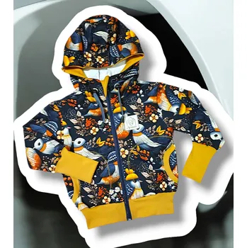 Dívčí mikina Holčičí mikina zip zababušení ptáčci Holčičí mikina