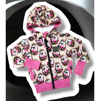 Dívčí mikina Holčičí mikina zip ježci se srdíčkem Holčičí mikina