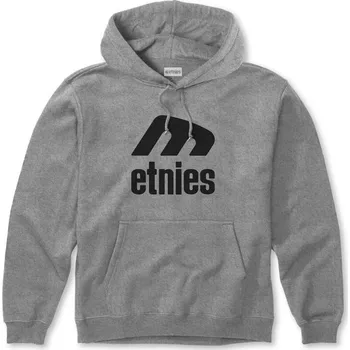 Pánská mikina Etnies pánská mikina Icon E Hoodie Grey / Black | Černá | Velikost L