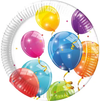 Talíř EKO papírové talíře - Balónky 20cm/8ks