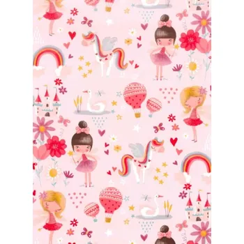 Balící papír Balící papír Víly a jednorožci 1,5 x 0,70 m