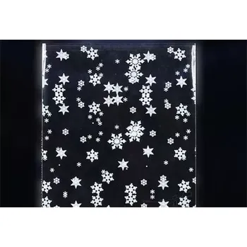 Dárková taška Celofánový sáček - bílé vločky 20 x 50 cm