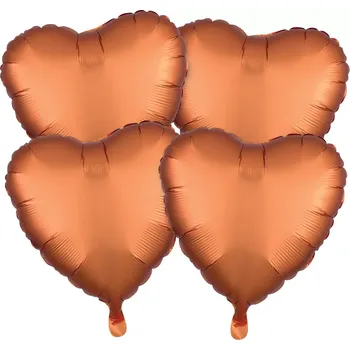 Foliové balonky srdce Satin Luxe Jantarové, 4 ks (Foliové balonky srdce Satin Luxe Jantarové, 4 ks)