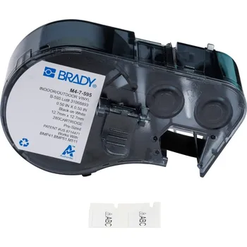 Pásek do tiskárny Brady M4-7-595 / 176803, 12.70 mm, Vinyl, černý tisk / bílý podklad