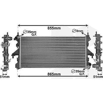 Motor automobilu VAN WEZEL chladič, chlazení motoru 17002453