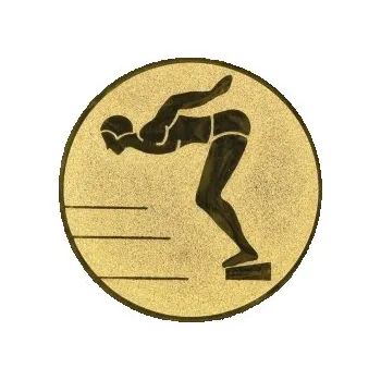 Kovový emblém Plavání Ø25 mm, Barva Bronz