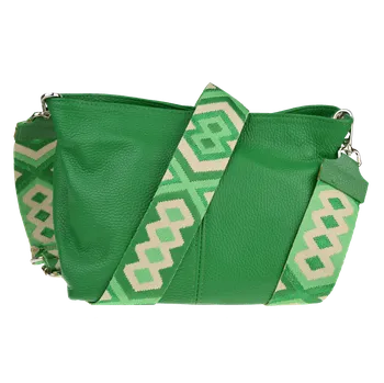 Kabelka NovaKabelka.cz Kožená italská crossbody kabelka Batilda Verde s přídavným popruhem VI