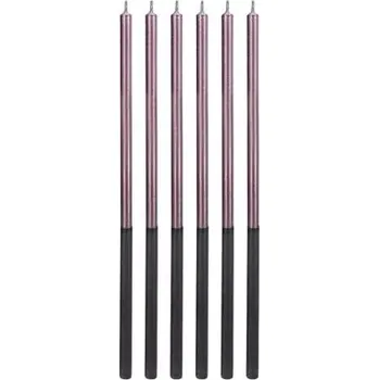 Dortové svíčky dlouhé Chrome lila 6 ks