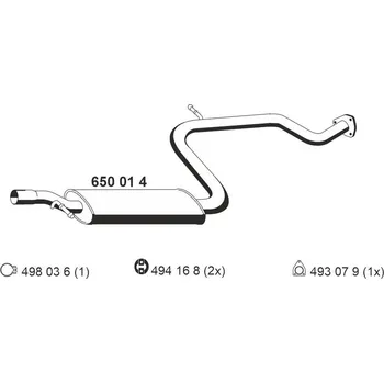 Tlumič výfuku Střední tlumič výfuku ERNST 650014
