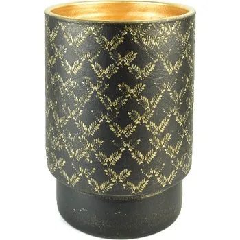 Květináč Obal na květináč keramický LUSO, pr.28x26cm, černá|BLACK W/GOLD|Ego Dekor