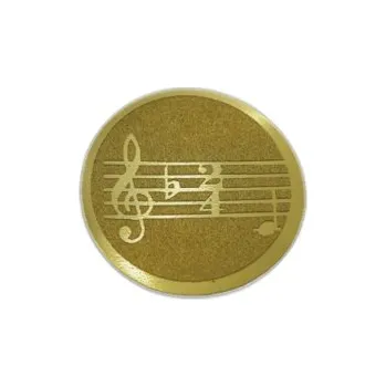 Emblém Hudba Ø25 mm, Barva Zlato