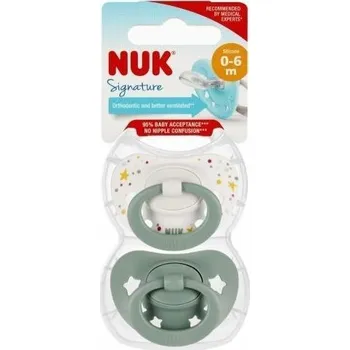dudlíky Nuk Dudlík silikonový Signature night, 0-6m, 2ks