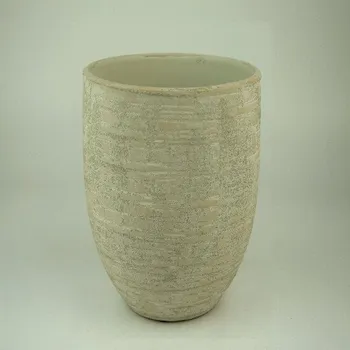 Květináč Obal na květináč keramický NISA, pr.18x16cm, krémová|SAND CREAM|Ego Dekor