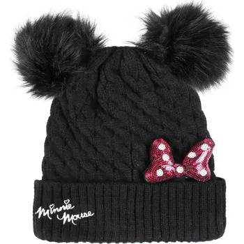 Čepice Cerda Čepice s bambulemi a flitrovou mašlí Minnie Černá