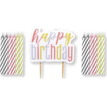 Svíčka Set svíček Glitz - rosegold Happy birthday 13ks