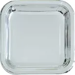 Talířky papírové čtverec - lesklé stříbrné 18x18cm, 8ks (Talířky papírové čtverec - lesklé stříbrné 18x18cm, 8ks)