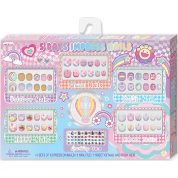 Lak na nehty Sada 5denní nalepovací nehty