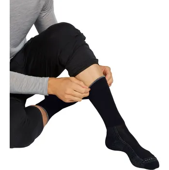 Pánské ponožky Pánské merino turistické ponožky ICEBREAKER Mens Hike Medium Crew, Black/Alloy/Obsidian velikost: 39-41,5 (S)