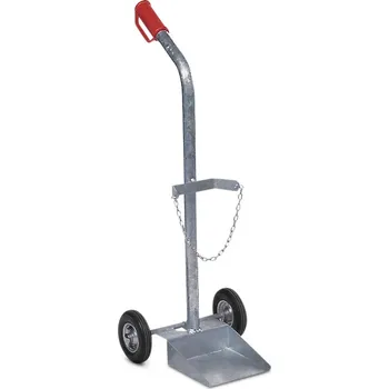 Vozík na plynové lahve z oceli, 1x plynová láhev o max. Ø 250 mm, s pneumatikami