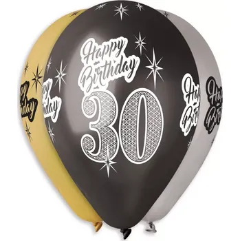 Latexový balonek metalický - potisk 30. narozeniny