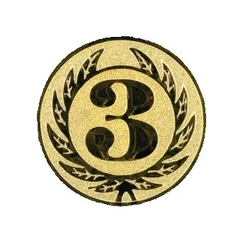 Kovový emblém 3.místo Ø25 mm, Barva Stříbro