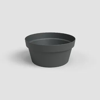 Květináč Mísa|květináč CAPRI, 25cm, plast, tm.šedá|ANTHRACITE|Artevasi