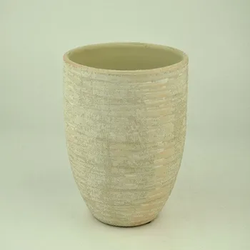 Květináč Obal na květináč keramický NISA, pr.16x14cm, krémová|SAND CREAM|Ego Dekor