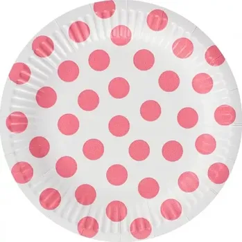Talíř EKO Talířky papírové ,,puntík" světle rúžové 18cm, 6ks (EKO Talířky papírové ,,puntík" světle rúžové 18cm, 6ks)