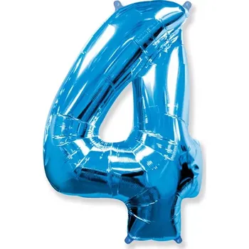 Balónek Foliová číslice - modrá 4 102cm