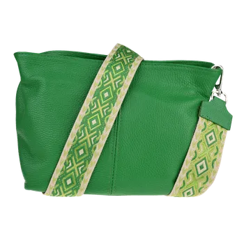 Kabelka NovaKabelka.cz Kožená italská crossbody kabelka Batilda Verde s přídavným popruhem VIII
