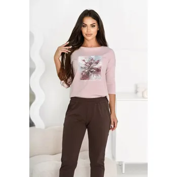 Dámská halenka Off Pink Dámská růžová halenka s 3/4 rukávem, vel 36 - 46 Velikost: 40