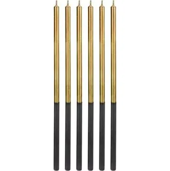 Dortová svíčka Dortové svíčky dlouhé Chrome zlaté 6 ks