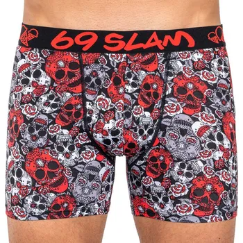 Boxerky Pánské boxerky 69SLAM fit bamboo red sugar crane S MPBRSC-BB Možnost vrácení zboží ZDARMA do 120 dnů!