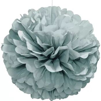Konfeta Dekorační závěsný pom pom stříbrný, 40cm