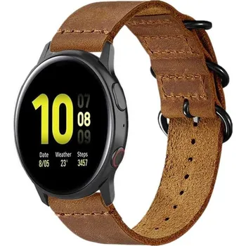 Chytré hodinky Lenuo elegantní kožený strap 20 mm (světle hnědá)